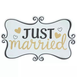 Studio His & Hers Just Married Car Magnet Sign